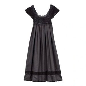Doen Black Lace-Trim Maxi Dress